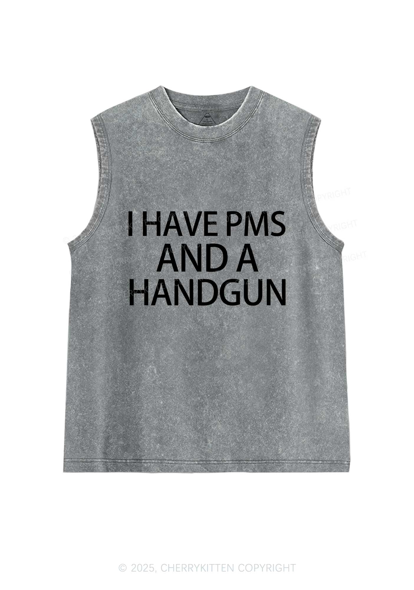 I Have Pms Y2K Washed Muscle Tank Cherrykitten