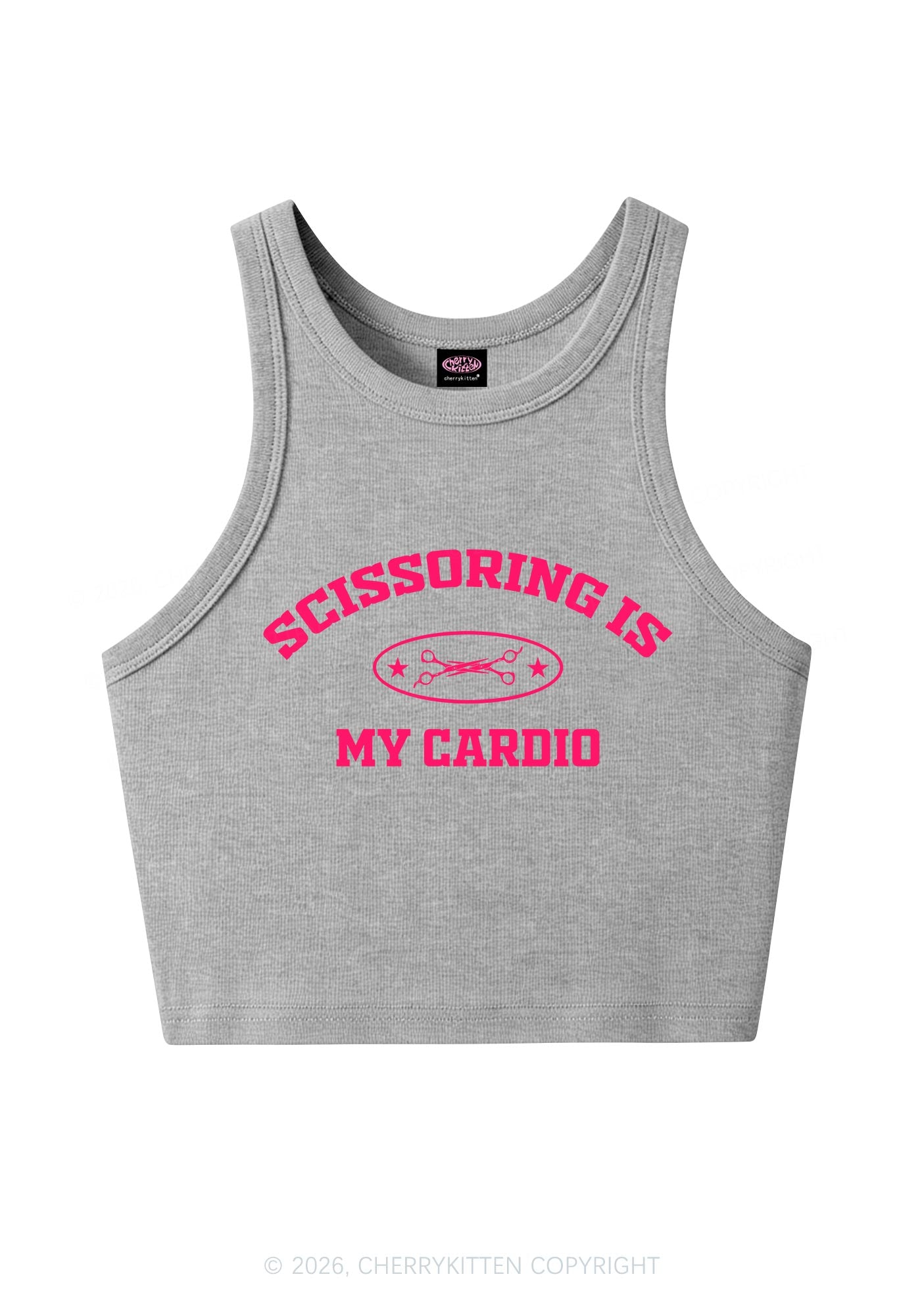 Scissoring Is My Cardio Pride Y2K Crop Tank Top Cherrykitten