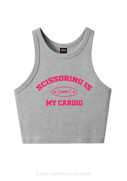 Scissoring Is My Cardio Pride Y2K Crop Tank Top Cherrykitten