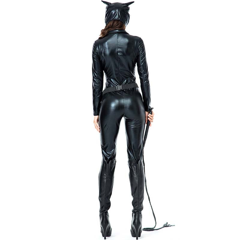 Catwoman Leather Jumpsuit Y2K Halloween Cosplay Costume