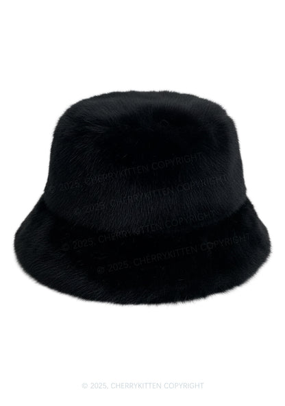 Faux Fur Y2K Bucket Hat Cherrykitten