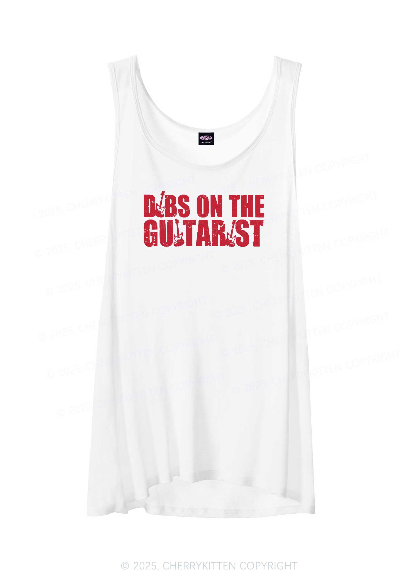 Dibs On The Guitarist Y2K Sheer Boyfriend Tank Cherrykitten