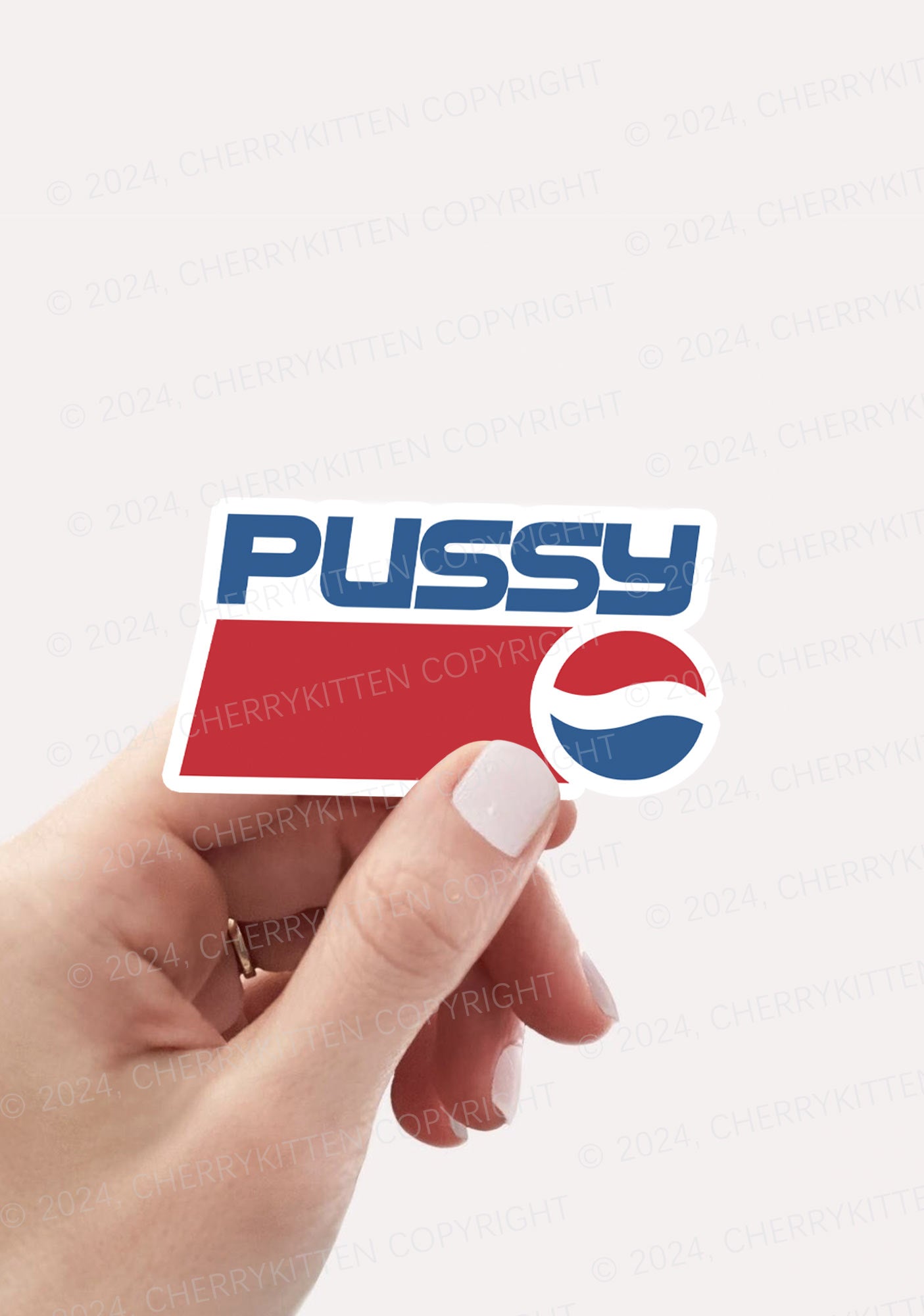Red Blue Puxxy 1Pc Y2K Sticker Cherrykitten