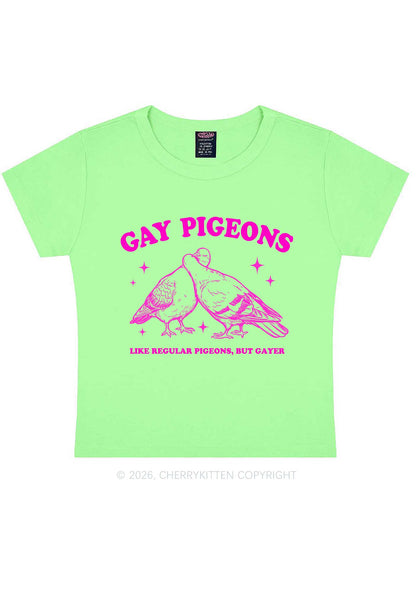 Gay Pigeons Kissing Pride Y2K Baby Tee Cherrykitten