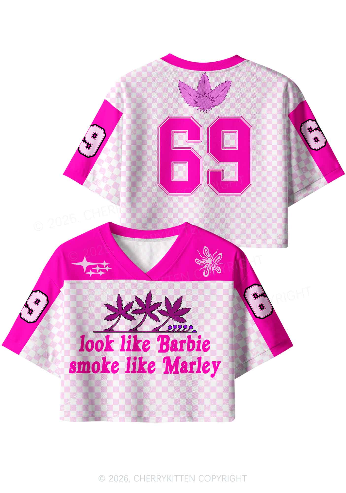 Smoke Like Marley Y2K Crop Sport Jersey Shirts Cherrykitten