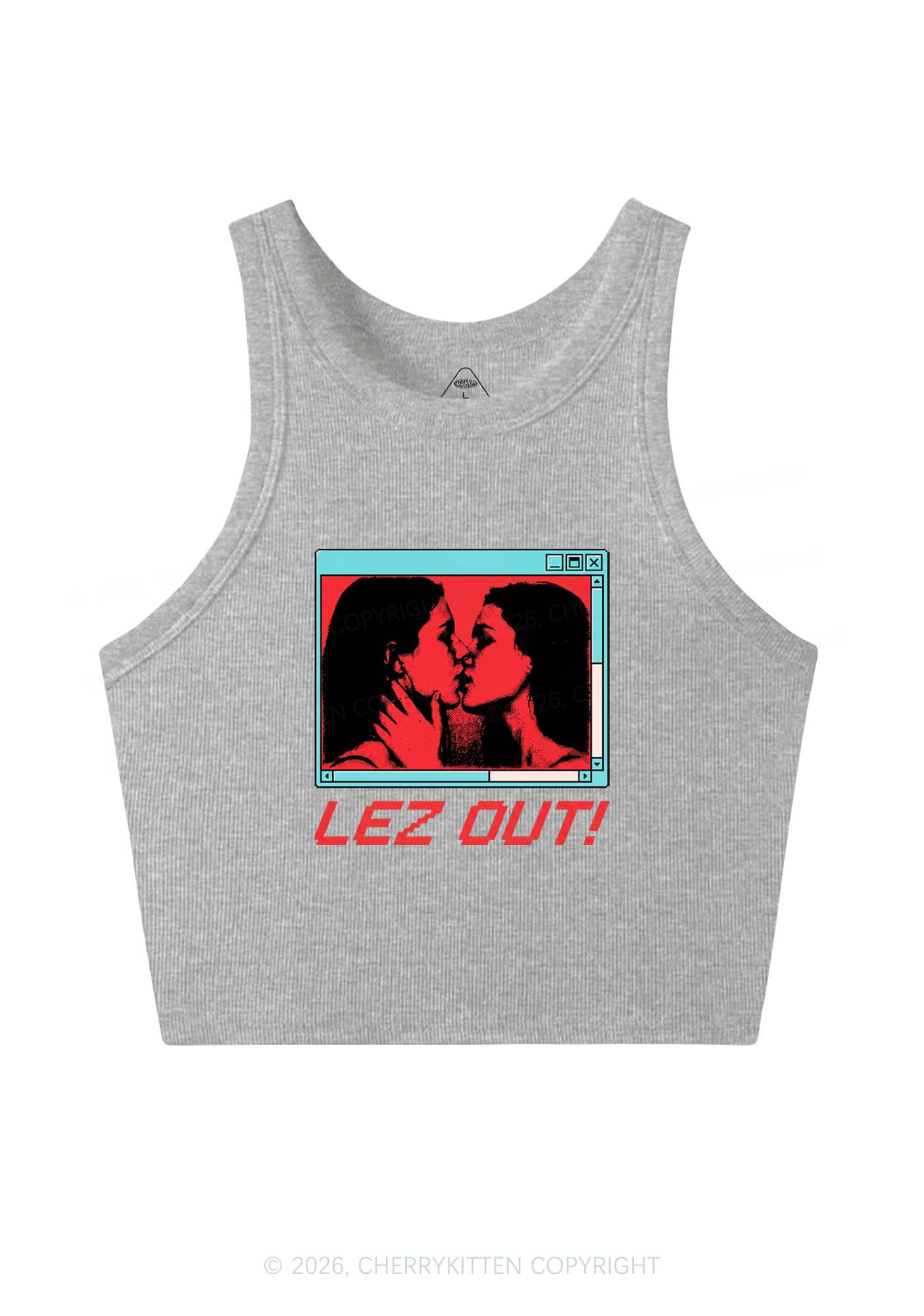 Lez Out Pride Y2K Crop Tank Top Cherrykitten