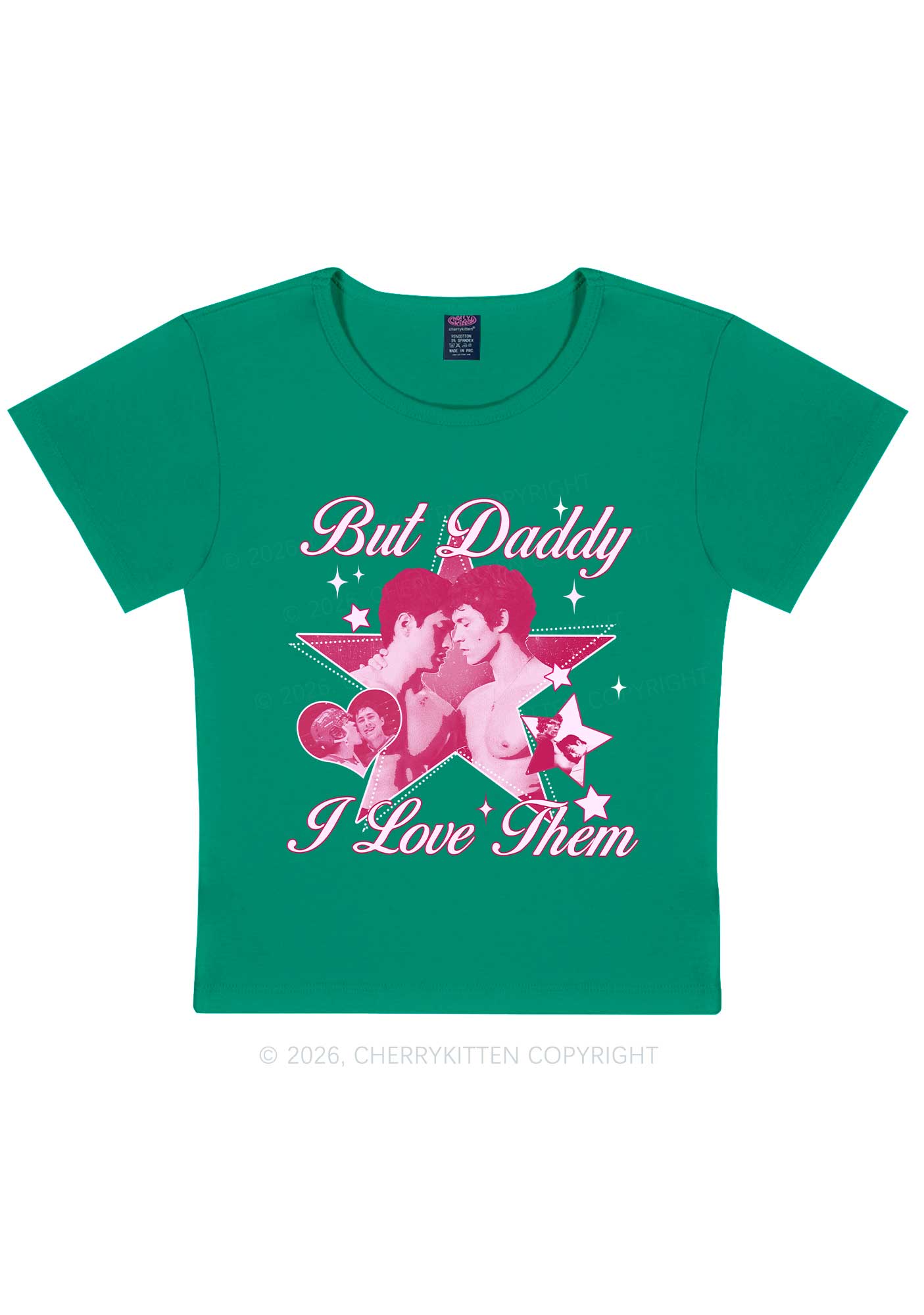 But Daddy I Love Them Star HR Y2K Baby Tee Cherrykitten