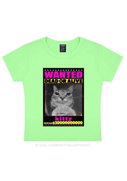 Custom Wanted Kitten Y2K Baby Tee Cherrykitten