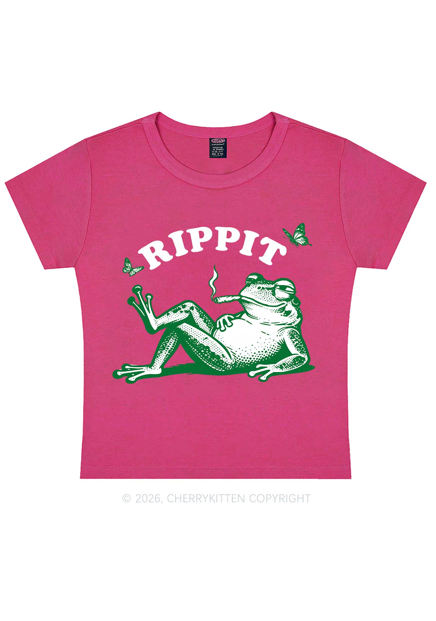 Rippit Frog Y2K Baby Tee Cherrykitten