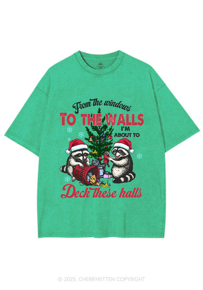 Christmas To The Walls Y2K Shirts Washed Tee Cherrykitten