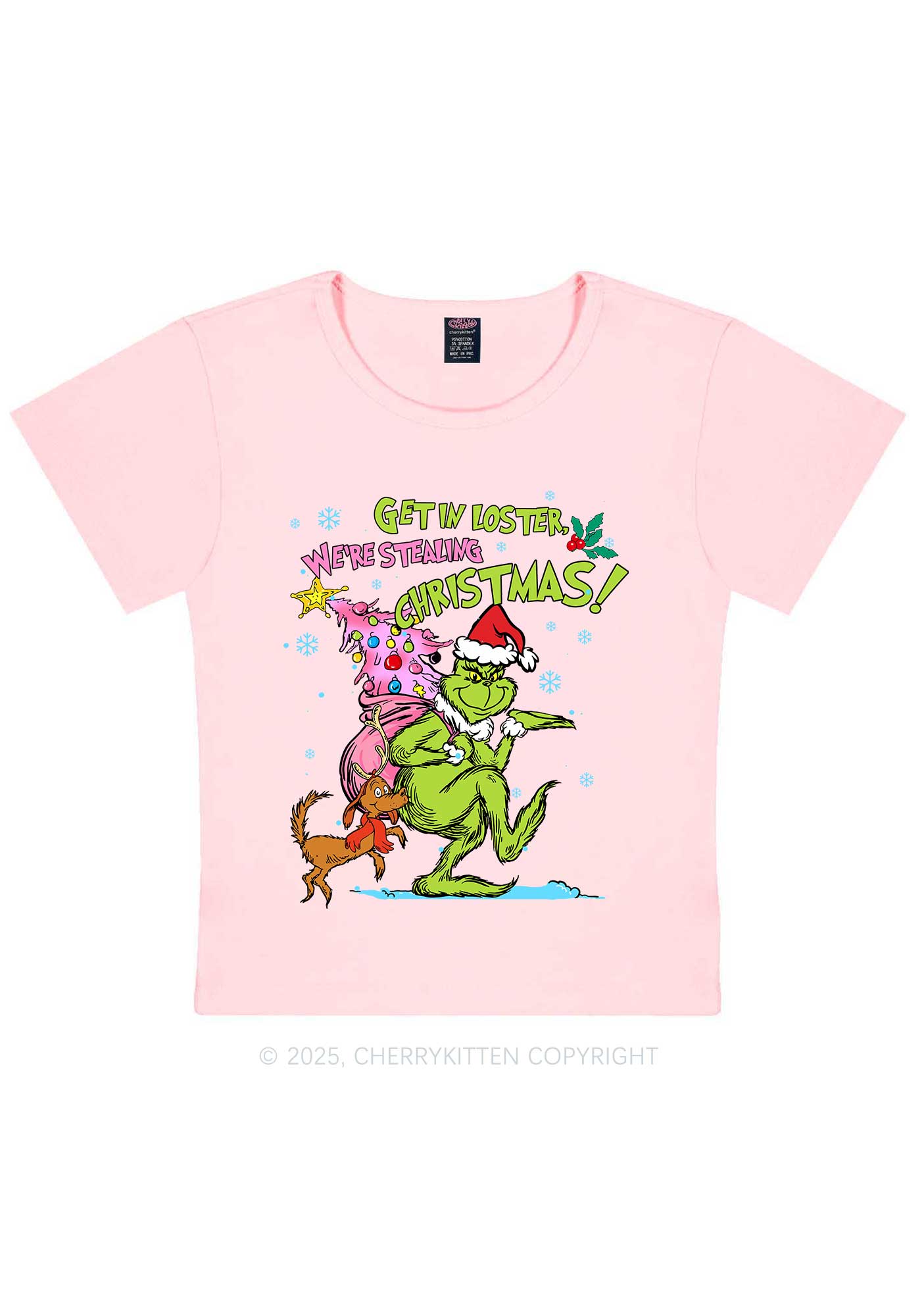 We Are Stealing Christmas Y2K Baby Tee Cherrykitten