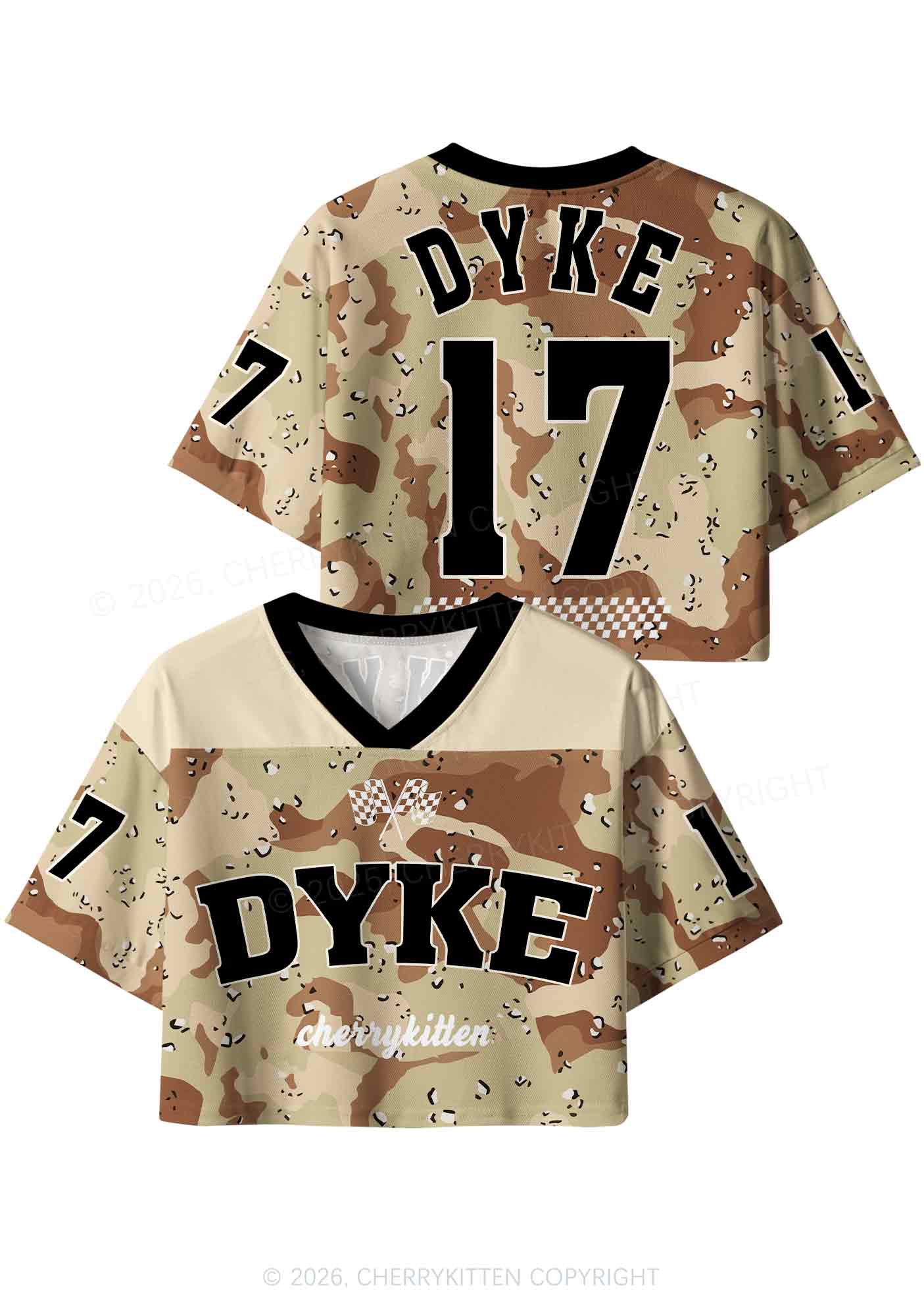 Dyke Camouflage Pride Y2K Crop Sport Jersey Shirts Cherrykitten