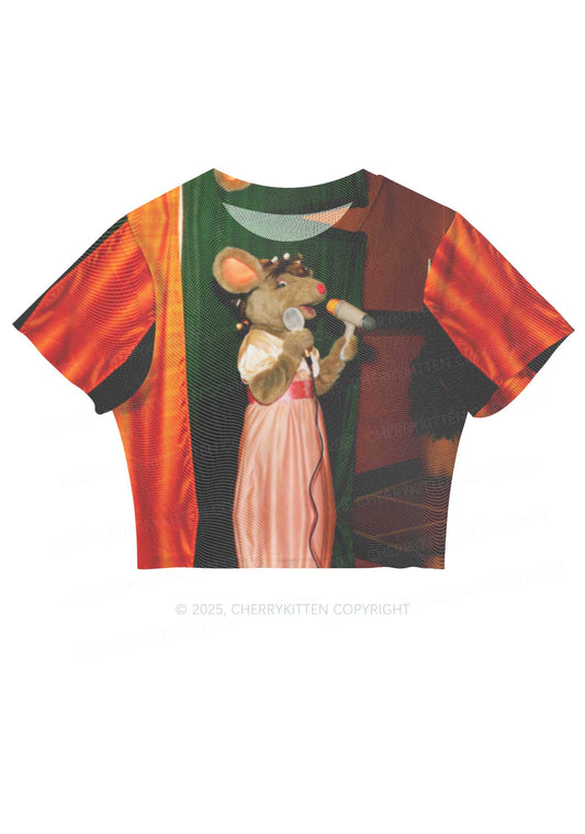 Mic Pink Dress Ratz Y2K Mesh Crop Top Cherrykitten