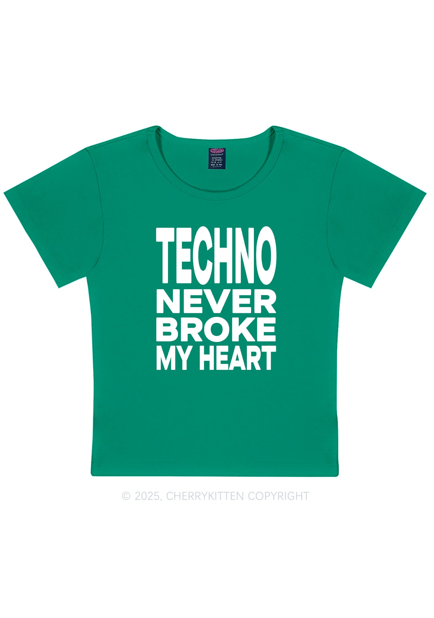 Techno Heart Y2K Baby Tee Cherrykitten