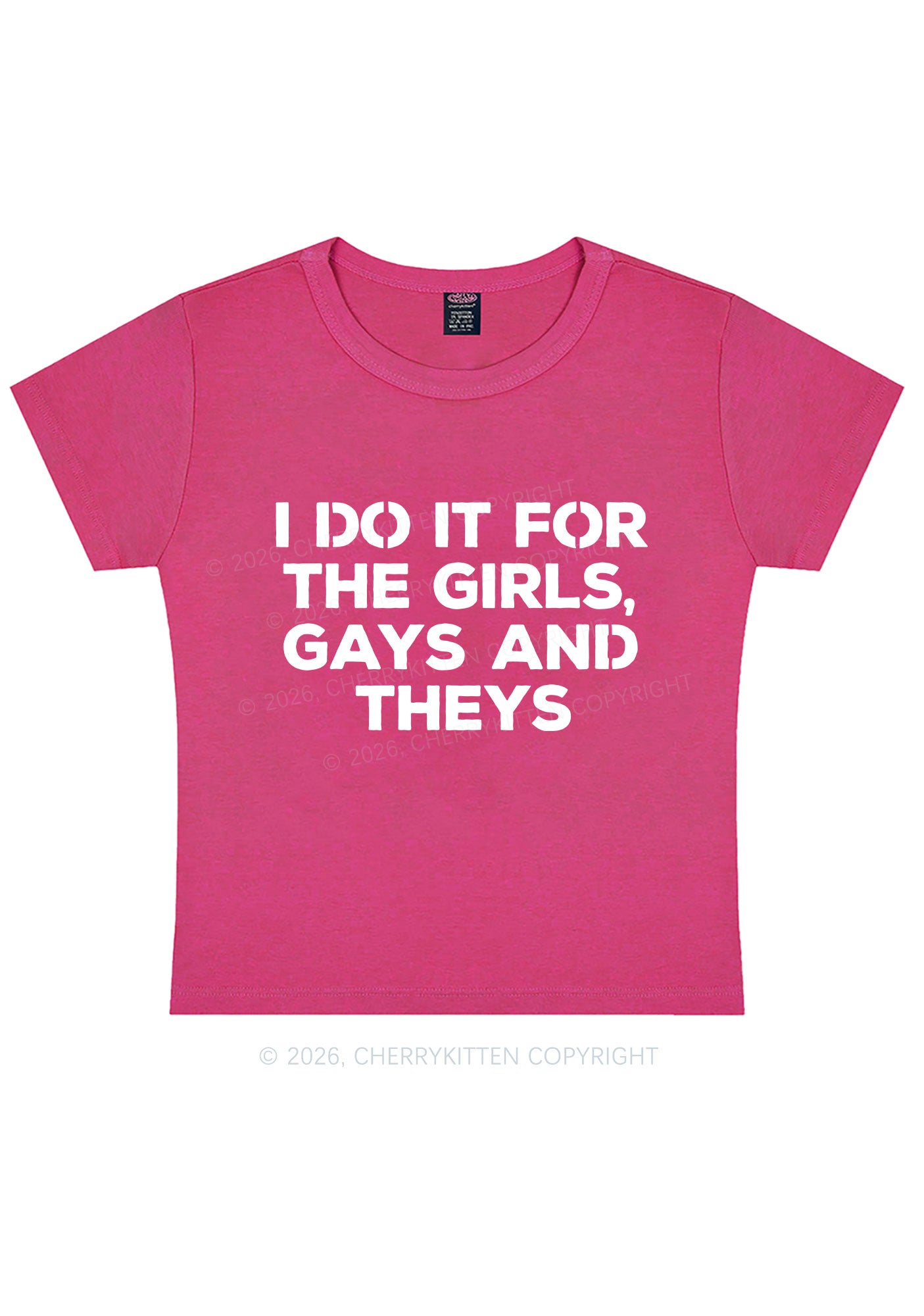 Girls Gays Theys Pride Y2K Baby Tee Cherrykitten