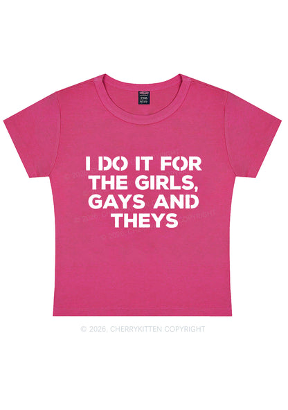 Girls Gays Theys Pride Y2K Baby Tee Cherrykitten