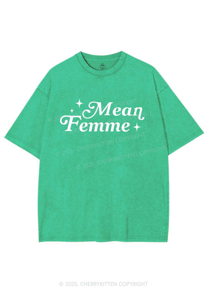 Mean Femme Pride Y2K Shirts Washed Tee Cherrykitten