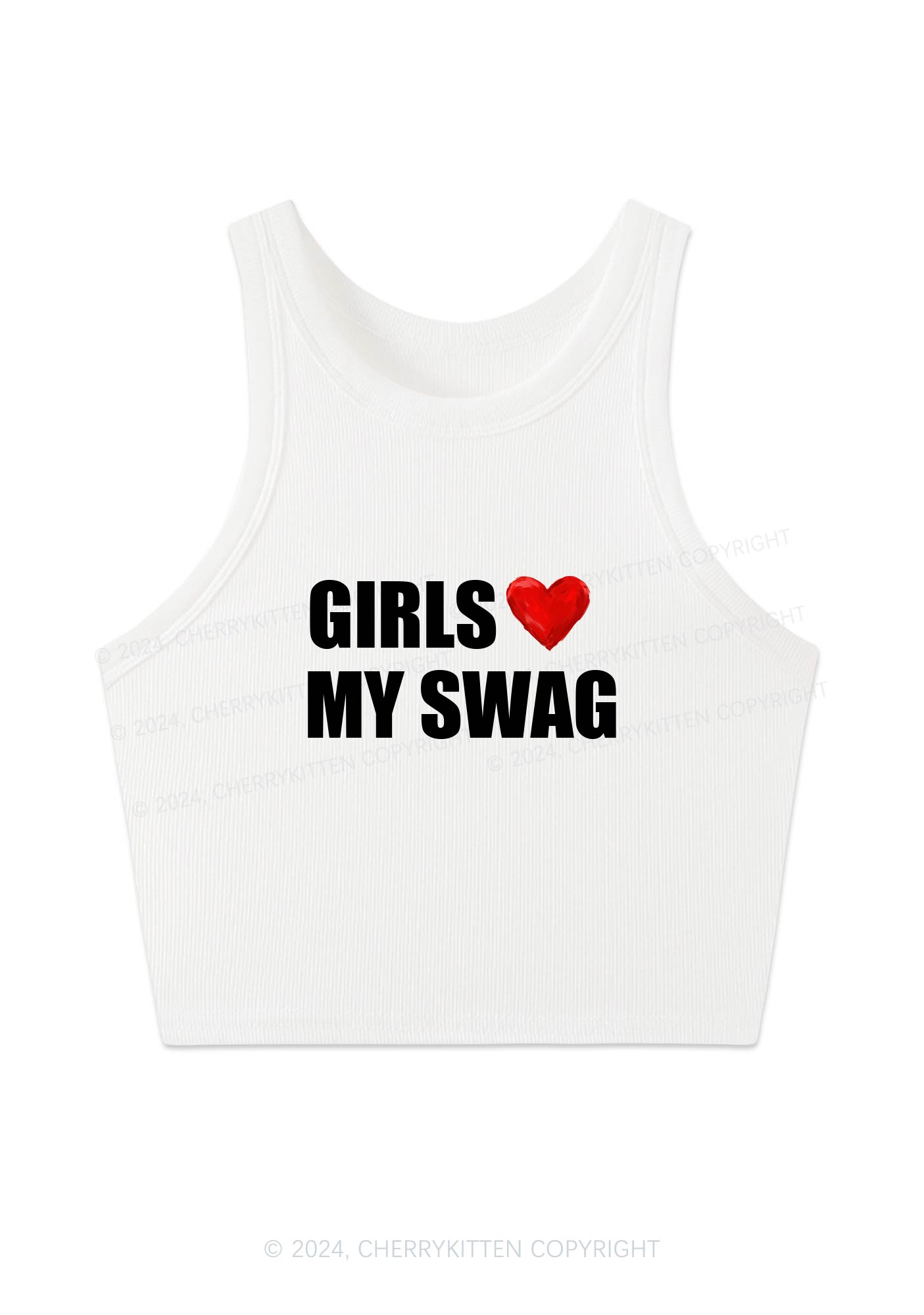 Girls Love My Swag Y2K Crop Tank Top Cherrykitten