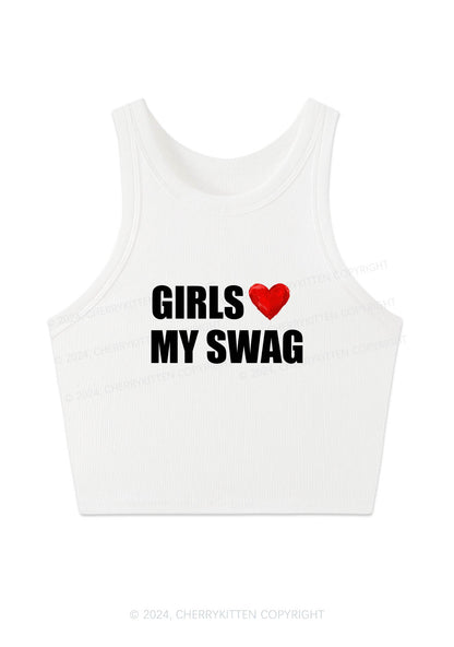 Girls Love My Swag Y2K Crop Tank Top Cherrykitten