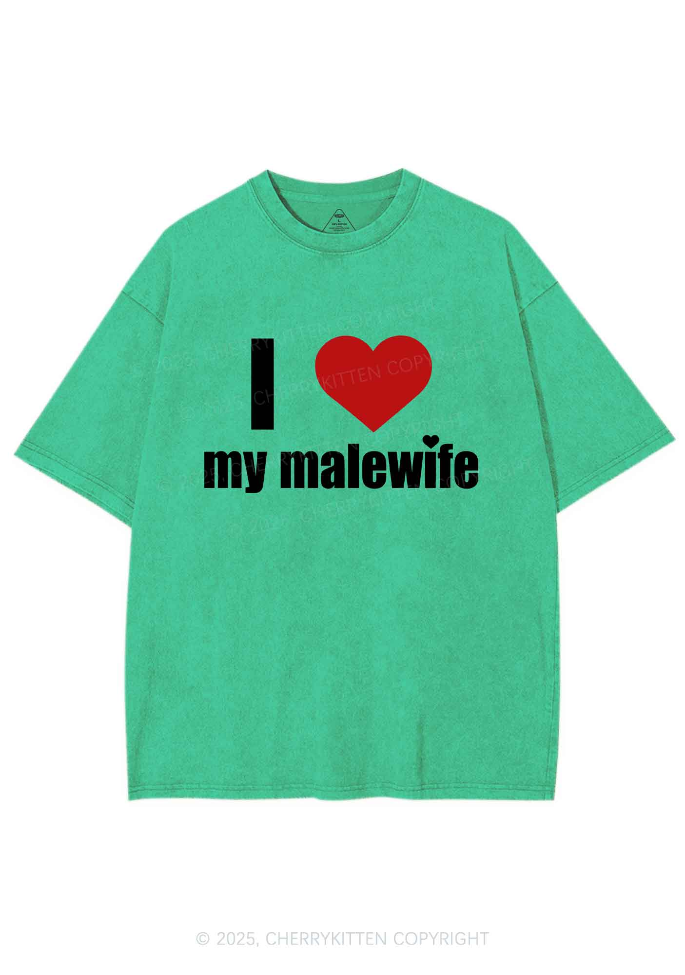 I Love My Malewife Pride Y2K Shirts Washed Tee Cherrykitten