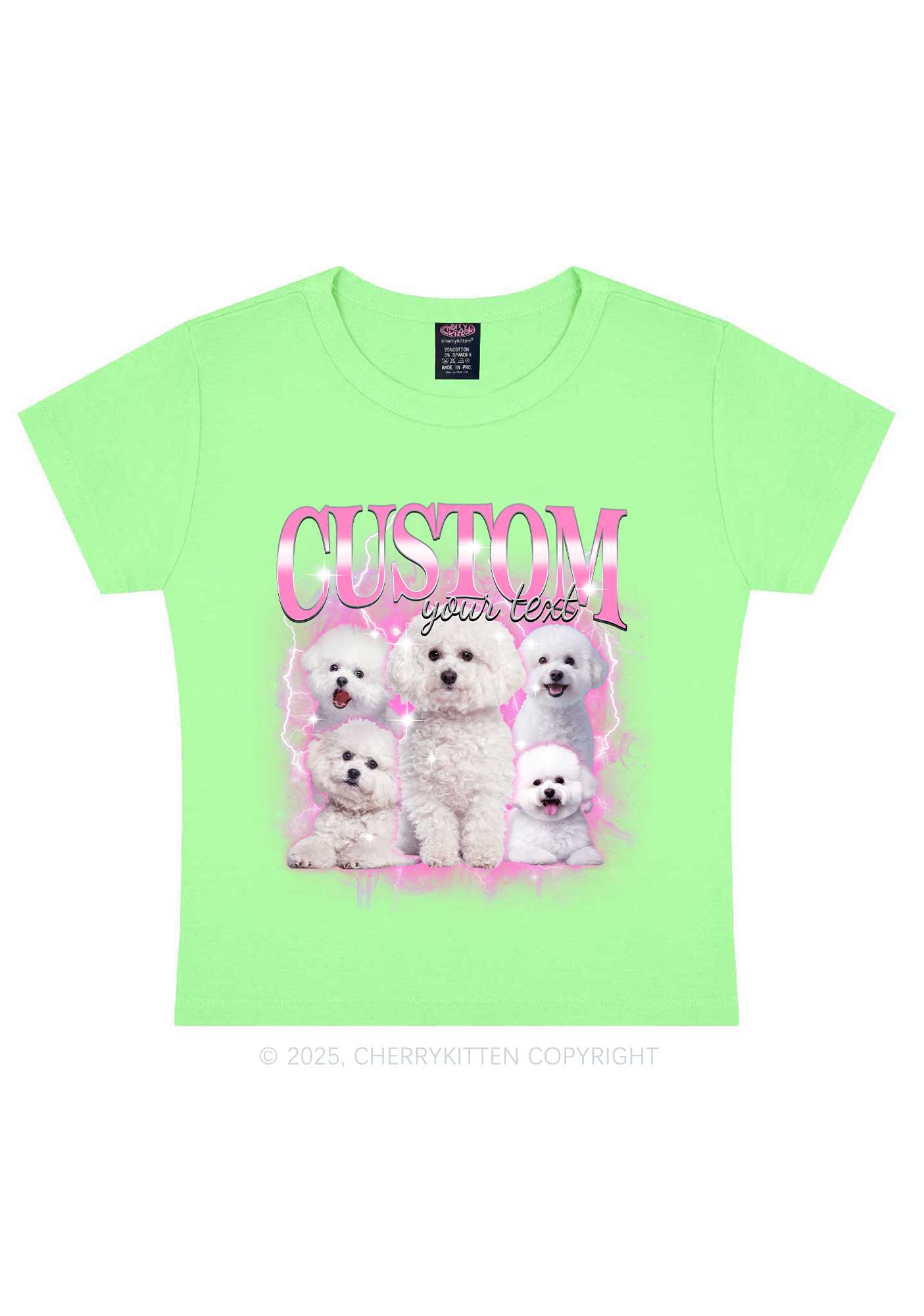 Custom Cute Puppy Photo Y2K Baby Tee Cherrykitten