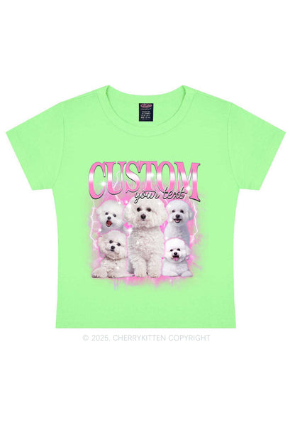 Custom Cute Puppy Photo Y2K Baby Tee Cherrykitten
