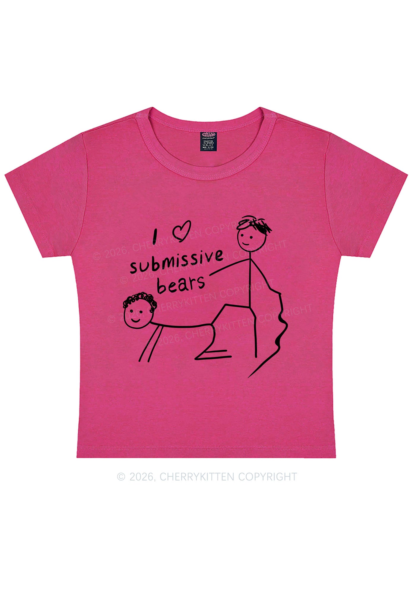 I Love S Bears Y2K Baby Tee Cherrykitten