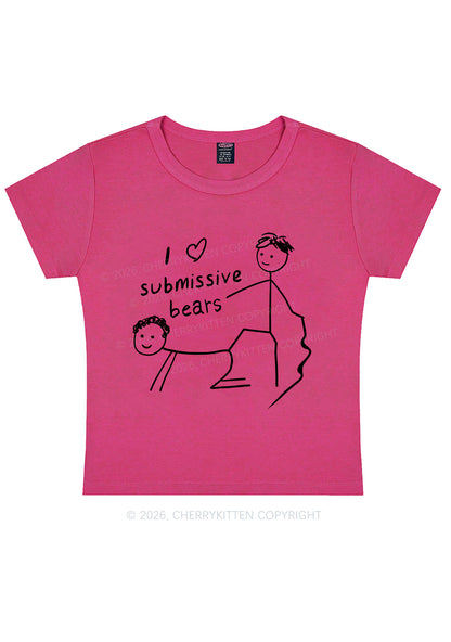 I Love S Bears Y2K Baby Tee Cherrykitten