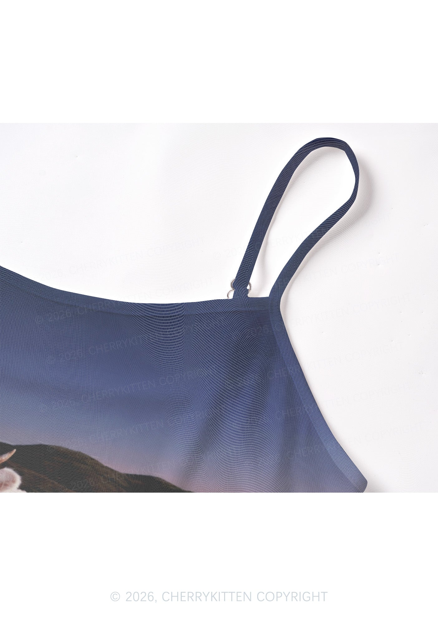 Pastel Star Cow Y2K Mesh Cami Tank Cherrykitten