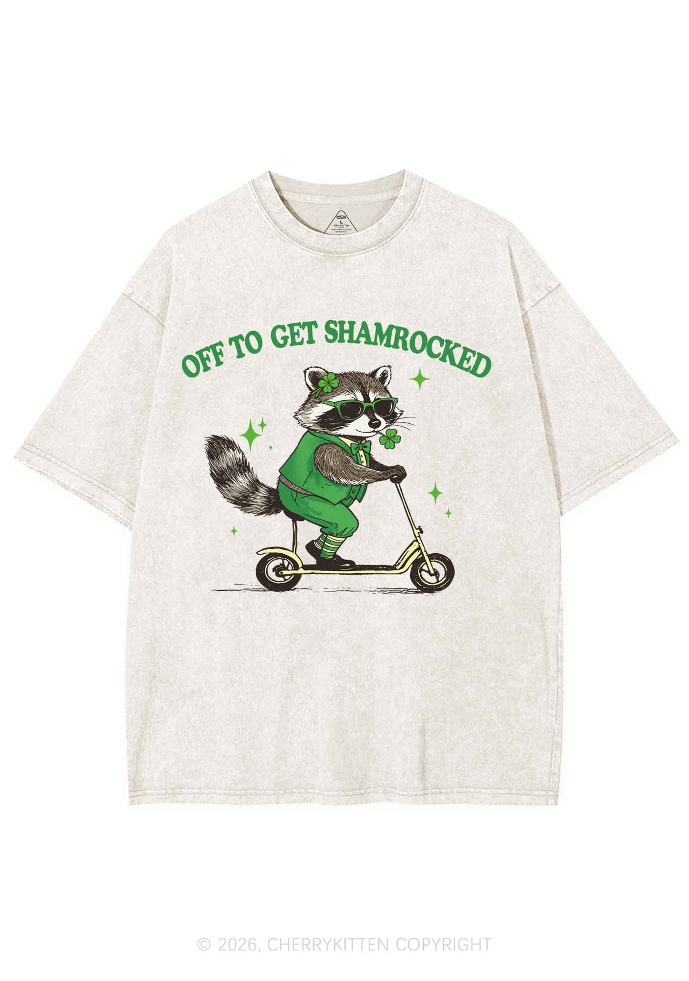 Off To Get Shamrocked St Patricks Y2K Shirts Washed Tee Cherrykitten