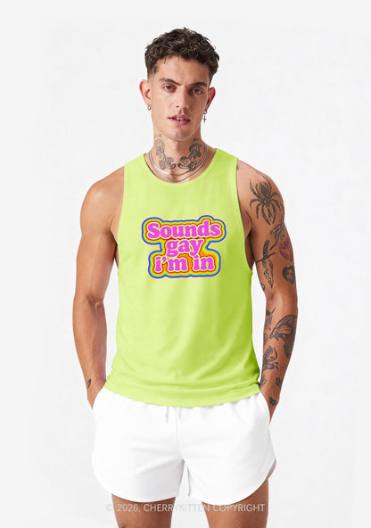 Sounds Gay Im In Pride Y2K Men Racerback Tank Top Cherrykitten