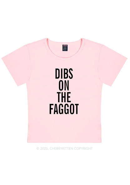 Dibs On The Faggot Pride Y2K Baby Tee Cherrykitten