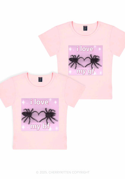 Love My Spider BF GF Y2K Valentine's Day Baby Tee Cherrykitten