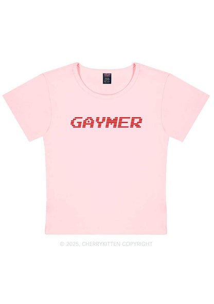 Gaymer Pride Y2K Baby Tee Cherrykitten