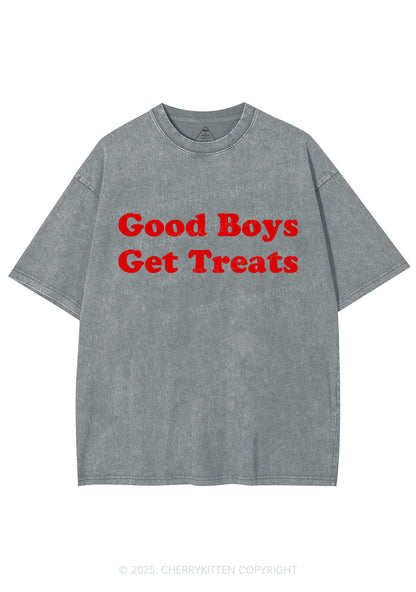 Good Boys Get Treats Y2K Shirts Washed Tee Cherrykitten
