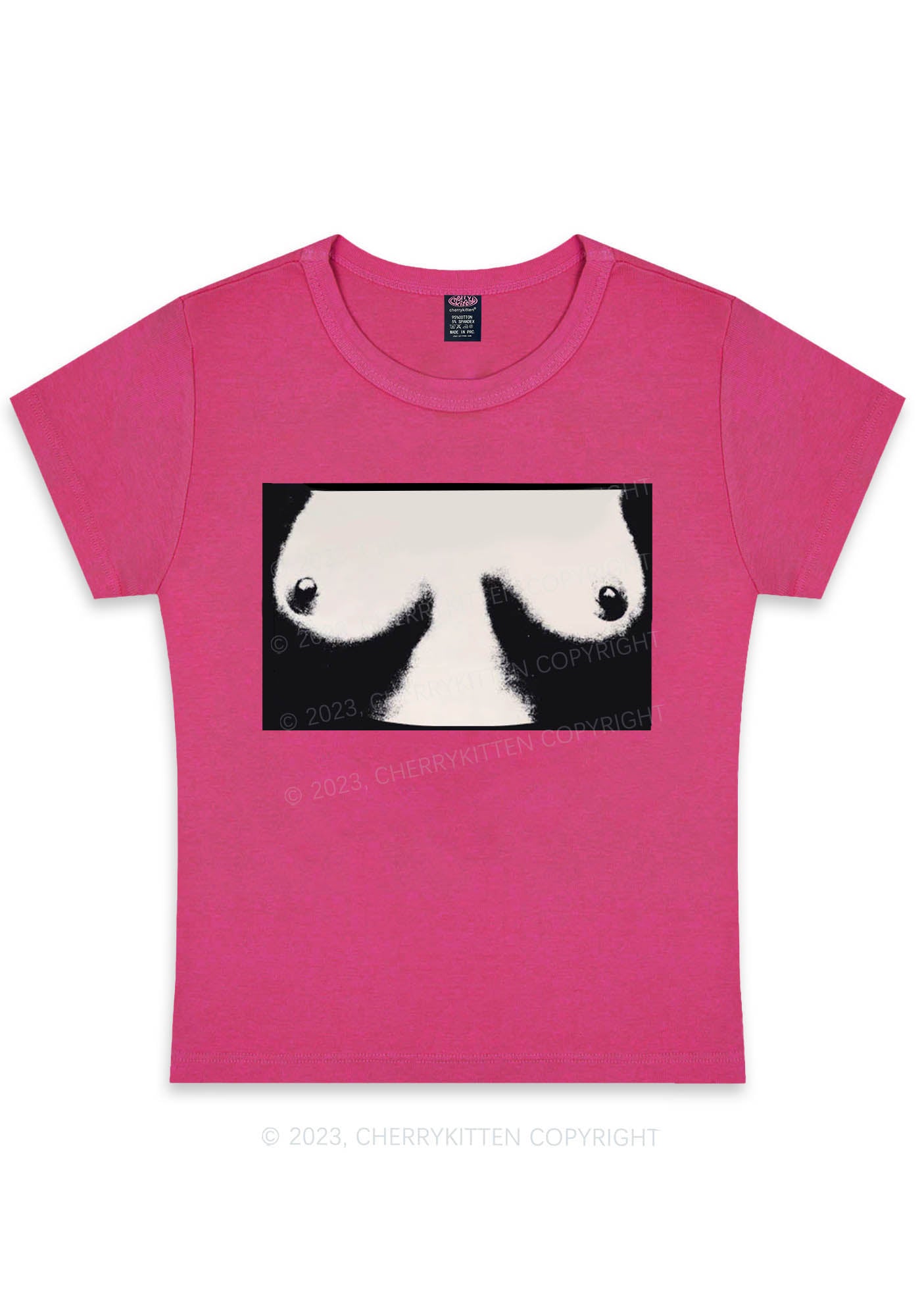 Curvy Txts In Frame Y2K Baby Tee Cherrykitten