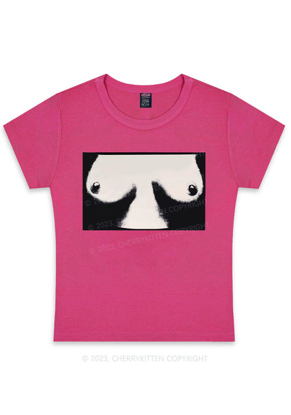Curvy Txts In Frame Y2K Baby Tee Cherrykitten