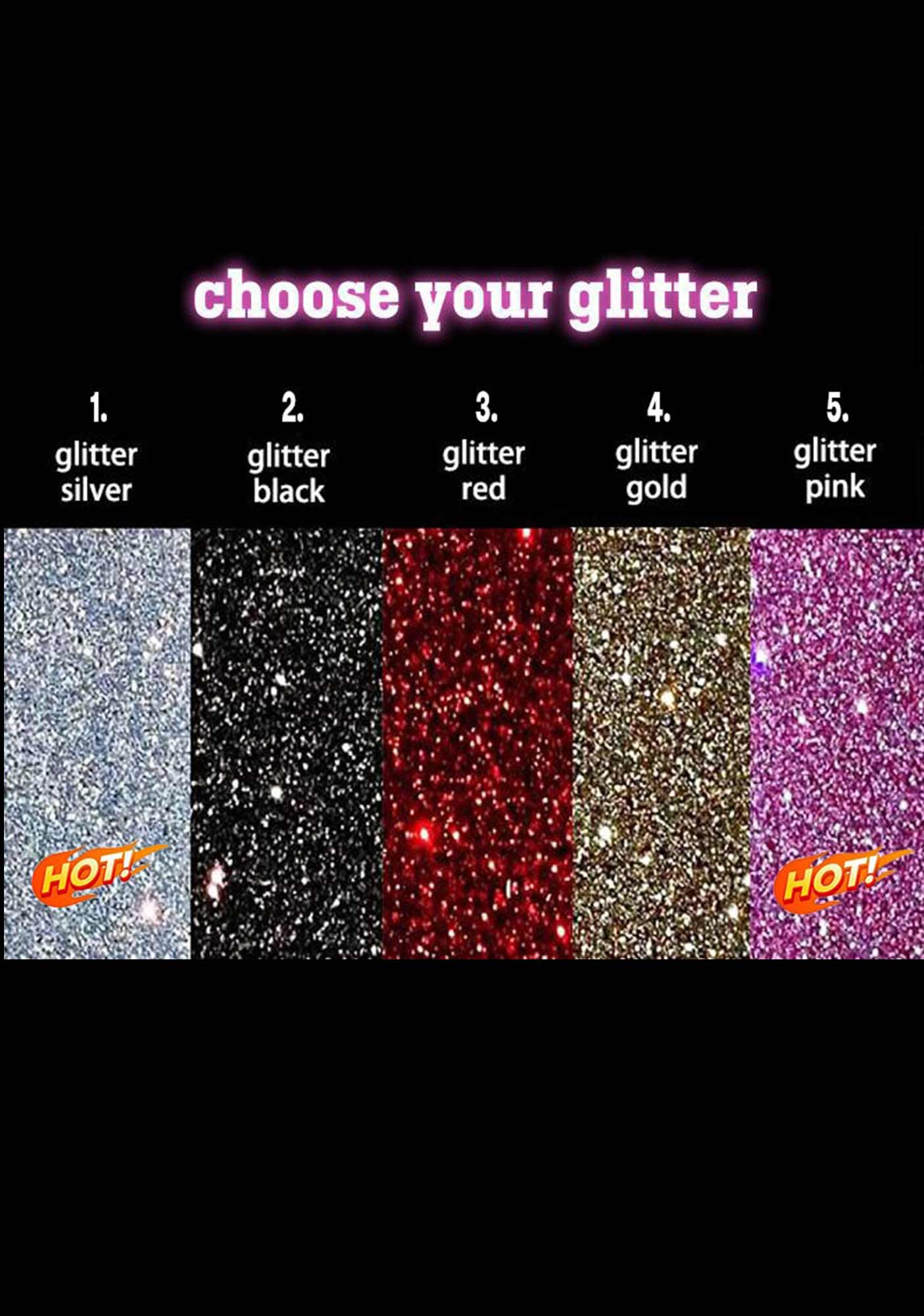 Custom Text Glitter Y2K Crop Tank Top Cherrykitten