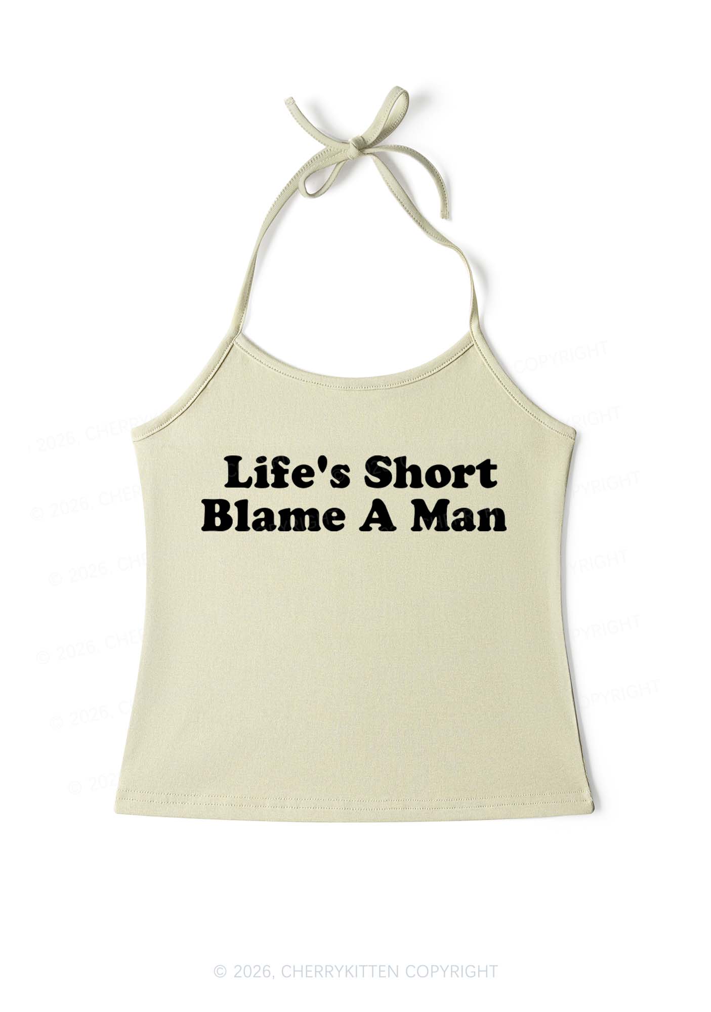 Blame A Man Y2K Halter Neck Cami Cherrykitten