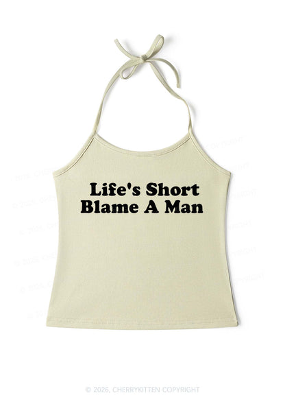 Blame A Man Y2K Halter Neck Cami Cherrykitten