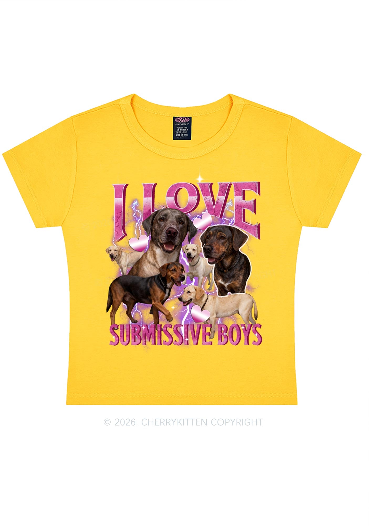 I Love S Dogs Y2K Baby Tee Cherrykitten