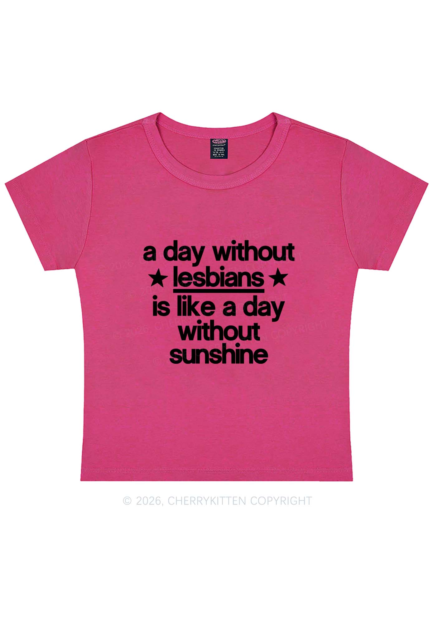 Lesbians Is Like Sunshine Pride Y2K Baby Tee Cherrykitten