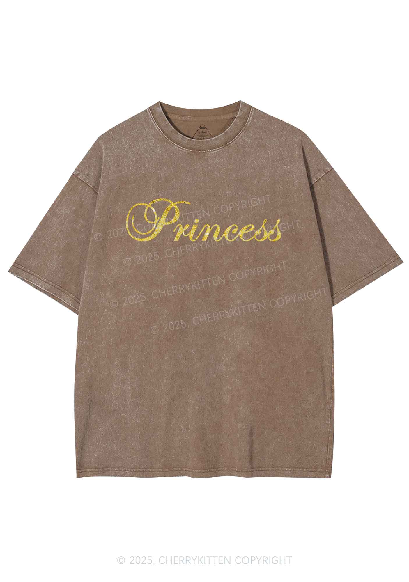 Glitter Princess Y2K Shirts Washed Tee Cherrykitten