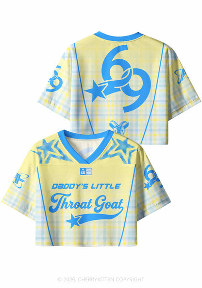 Daddys Little Throat Goat Y2K Crop Sport Jersey Shirts Cherrykitten