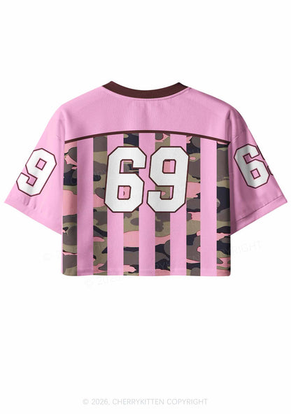 Best Girl Kisser Pink Camouflage Pride Y2K Crop Sport Jersey Shirts Cherrykitten