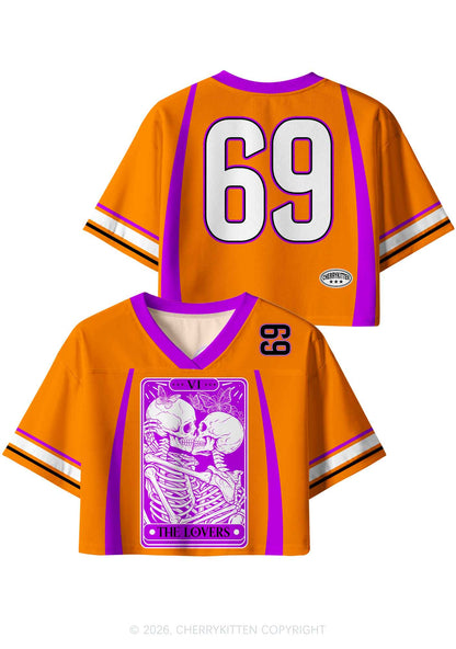 The Skeleton Lovers Y2K Crop Sport Jersey Shirts Cherrykitten