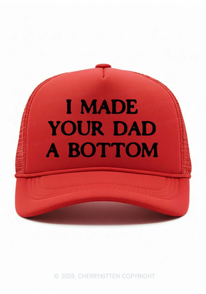 Made Your Dad A Bottom Pride Y2K Trucker Hat Cherrykitten