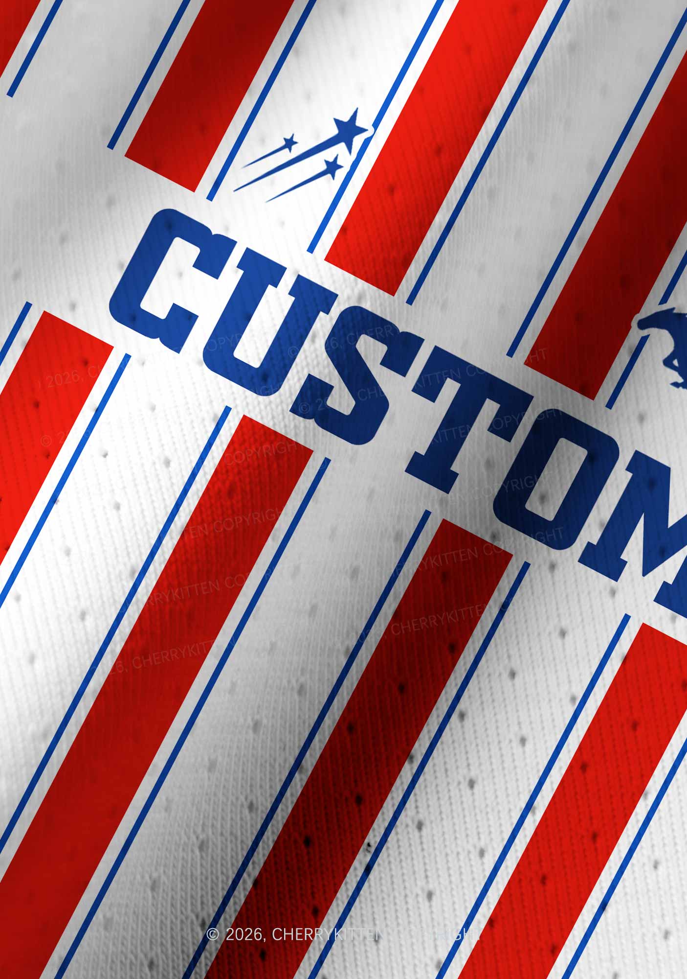 Custom Text Red White Stripes Y2K Crop Football Jersey Shirts Cherrykitten