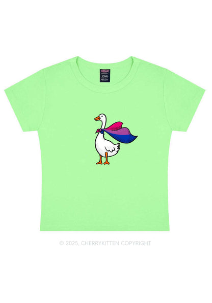 Bisexual Goose Pride Y2K Baby Tee Cherrykitten