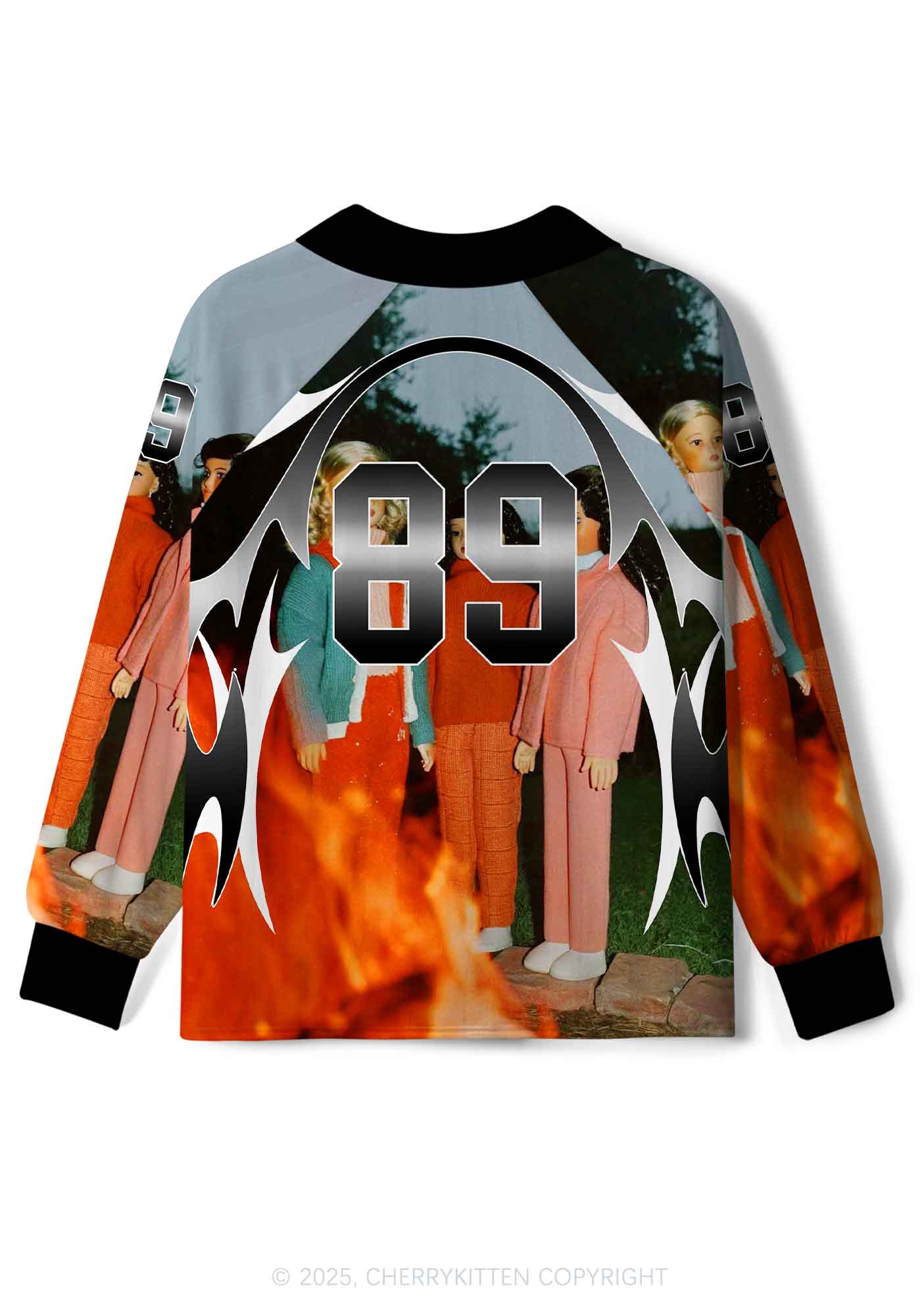 Custom Doll Flame Y2K Long Sleeve Sport Jersey Shirts Cherrykitten
